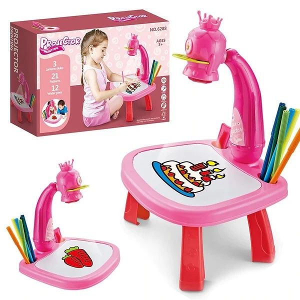 Детский столик для рисования с проектором и фломастерами