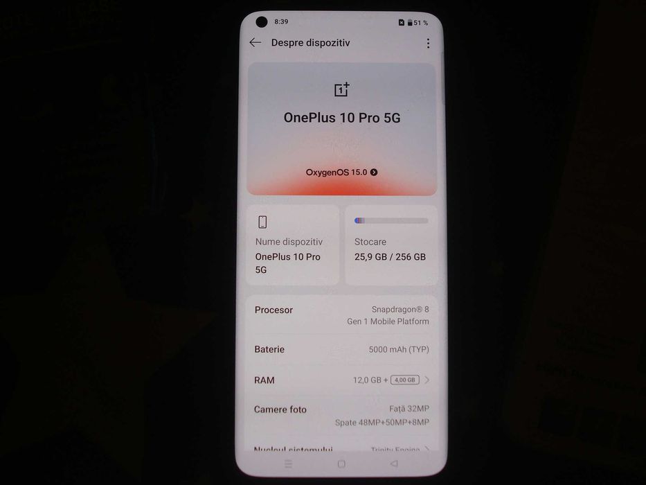 Telefon 6.7” inch  5G Dual sim Oneplus 10 Pro,12 GB RAM ,256 GB