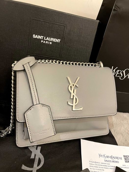 Geantă/Poșetă Yves Saint Laurent Sunset Shoudler Bag Grey