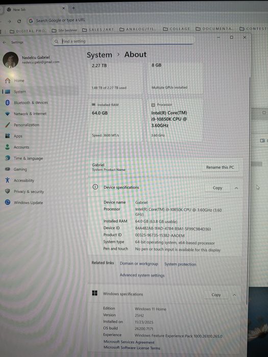 Workstation i9-10850K | 64GB RAM |+ Monitor LG 27" 4K