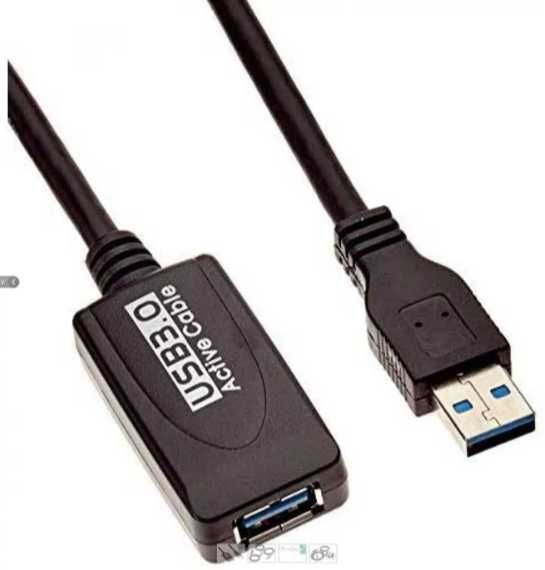Cablu prelungitor activ USB 3.0, 15 m, cu alimentator, KU3REP15