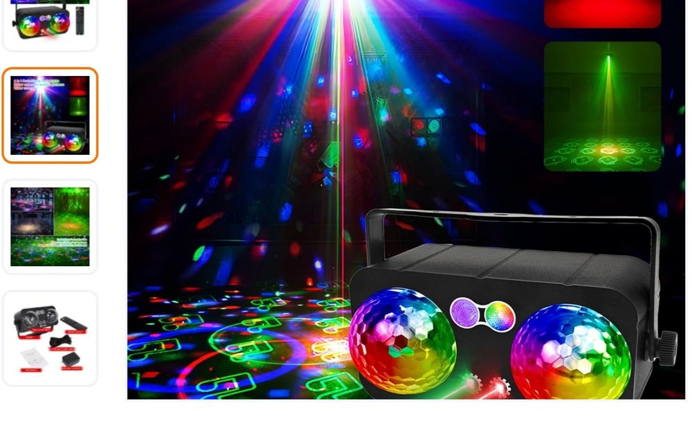 Lumina disco LED 6 in 1 cu activare pe sunet – Nouă