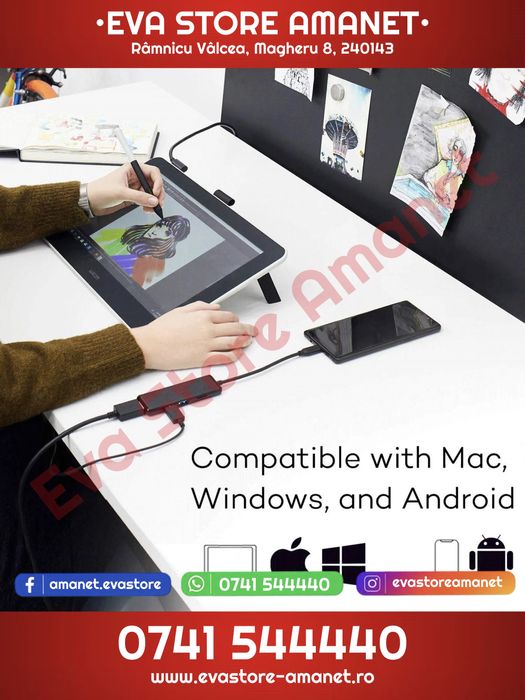 Tableta Grafica 13.3” WACOM One Creative Pen Display MacOS Win Android