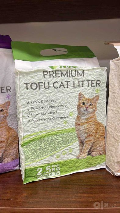Mushuklar uchun Premium Tofu to'ldirgichi(Green Tea,Original,Lavender)