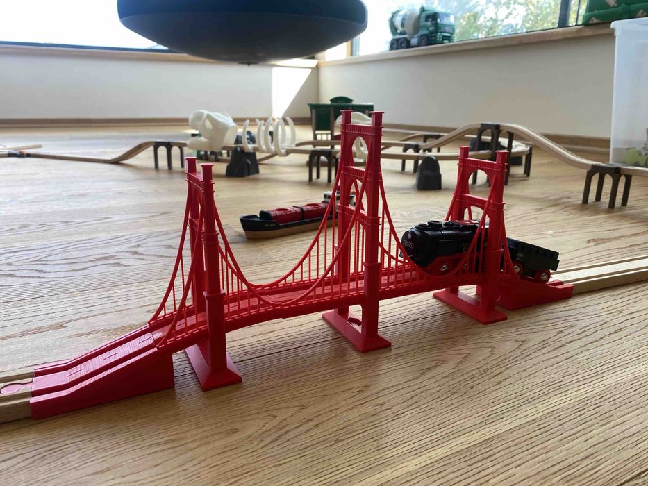 Детски мост за влакче с релси – съвместим с IKEA и BRIO, 48 см