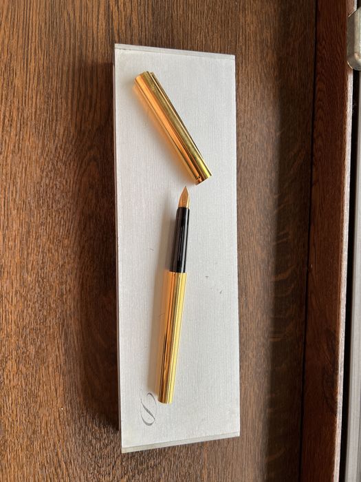 Stilou argint Dupont cu penita aur 18k