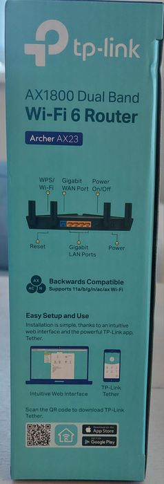 езжичен рутер TP-Link Archer AX23, AX1800, Dual-Band, Gigabit, Wi-Fi 6