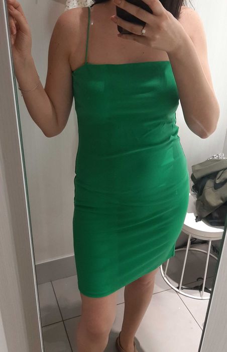 Мини рокля зелена