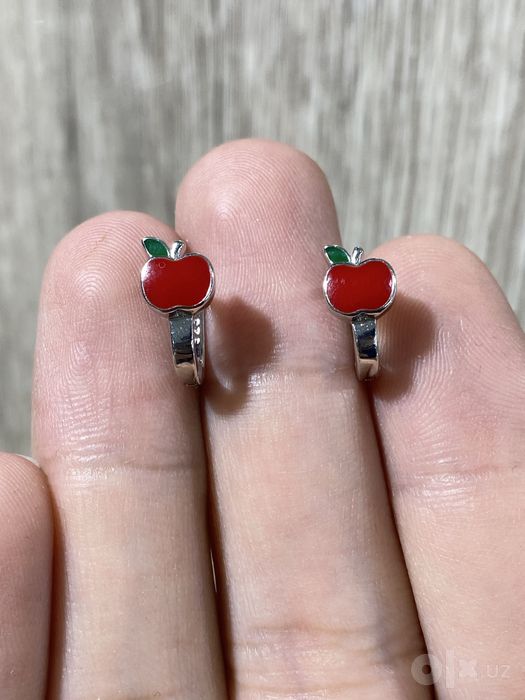 Серебряное 925 Детские серьги ,Kumush 925 yosh bolaga zirak