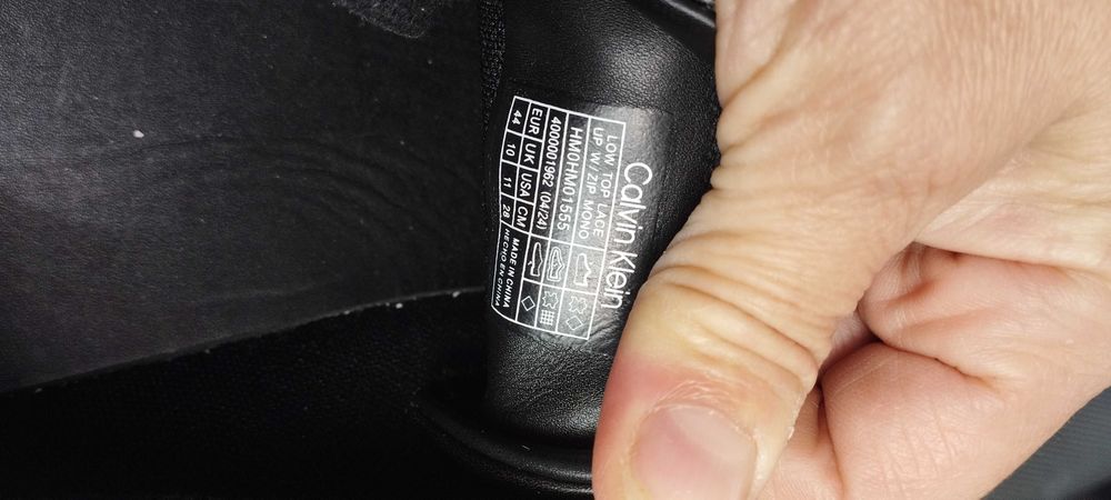 Черни кожени кецове Calvin Klein