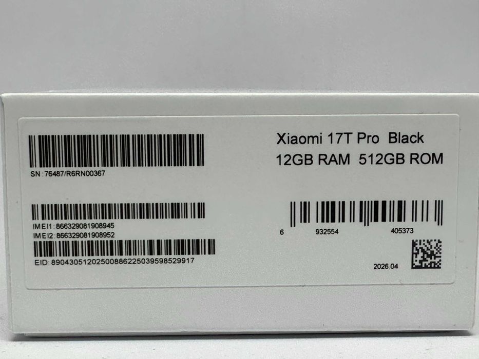 Xiaomi 17T Pro Black 512GB 12GB / Чисто нов / Гаранция 24 месеца