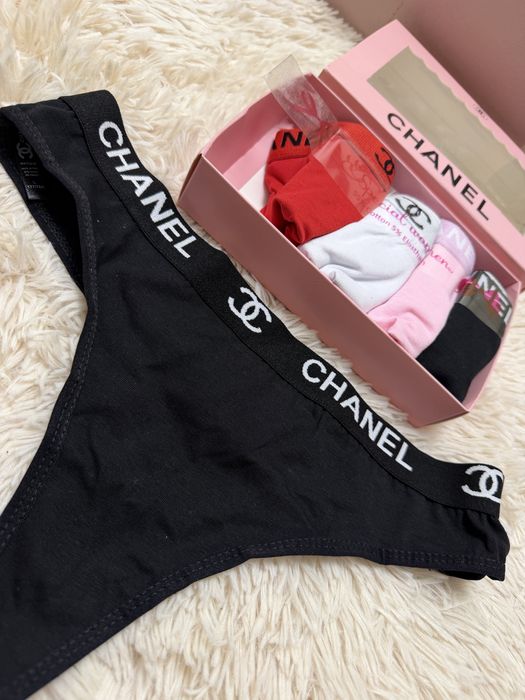 Set de 5 chiloti tanga Chanel de dama M L XL