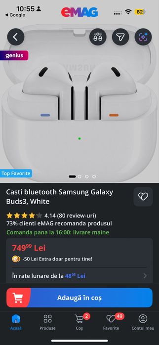 Casi samsung galaxy buds 3 noi nefolosite
