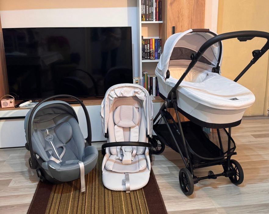 Cărucior CYBEX MELIO CARBON (fog grey)2 in 1 + Scoica Cybex Cloud G  i