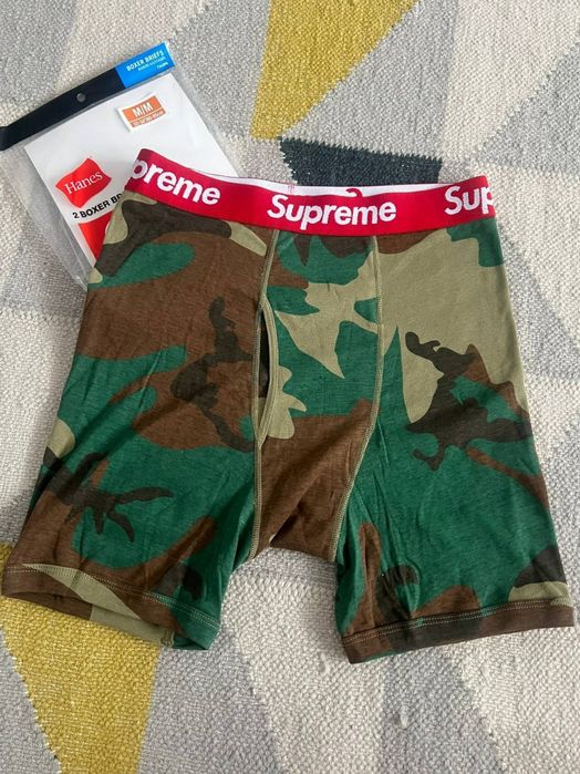 Boxeri Supreme camuflaj verde, cu bandă roșie, mărimea M, noi în ambalaj