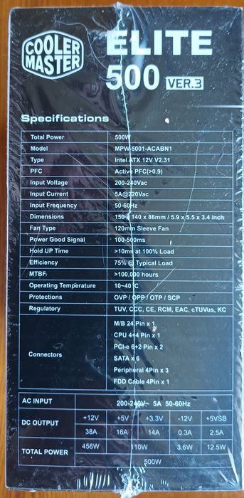 Блок питания 500 ватт для компьютера