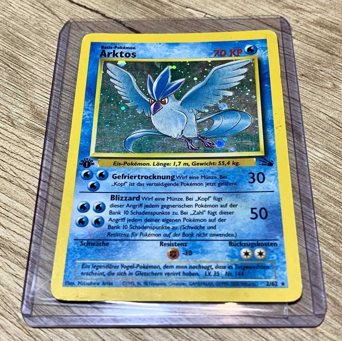 1999 Articuno 1ST Edition Fossile German Pokemon Card