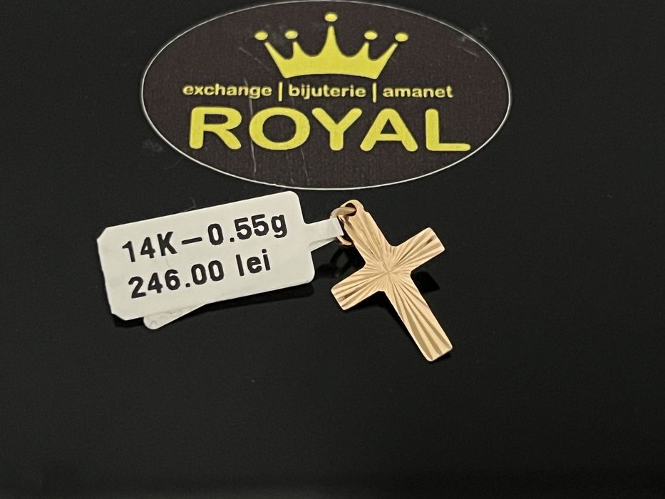 Bijuteria Royal CB : Pandantiv cruce aur 14k 585   0,55 gr