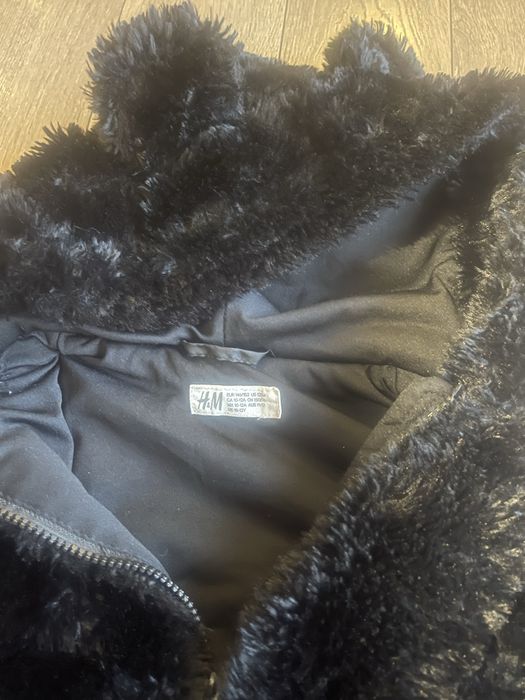 H&M детско яке за момиче в бяло и черно