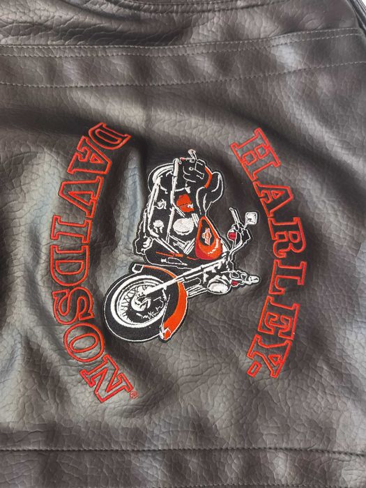 Jacheta neagra matlasata baieti fetite piele ecologica Harley-Davidson