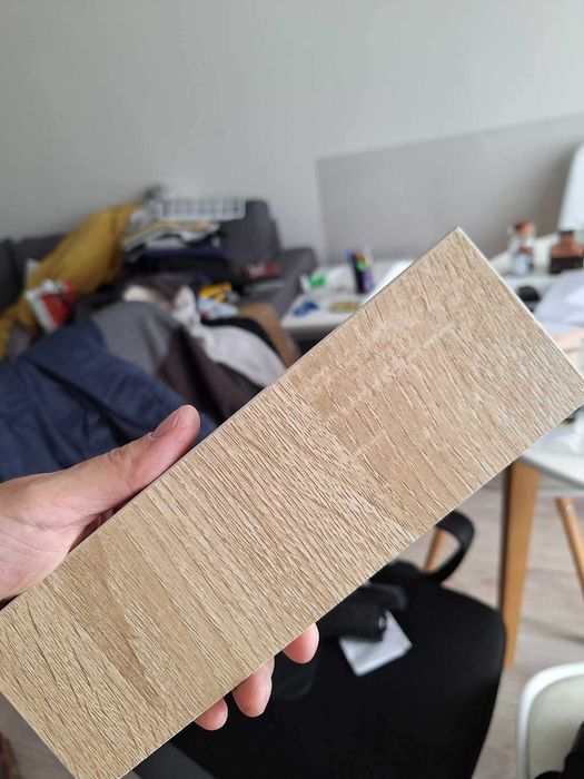 Метален крак за маса, бюро / Стойка за монитор vidaXL, дъб, с рафт