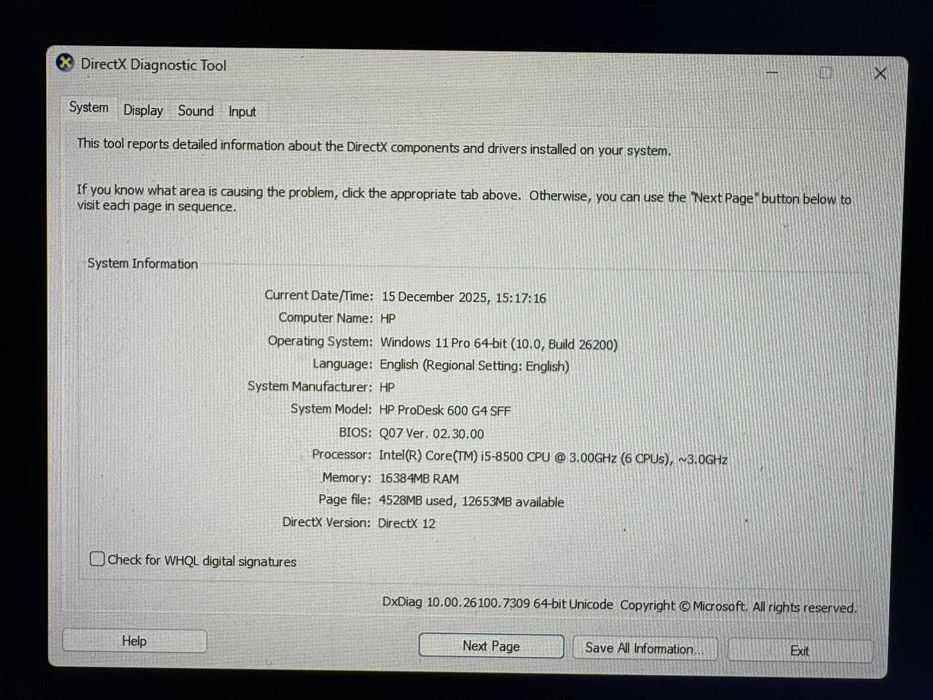 Desktop HP ProDesk 600 G4 SFF Win 11