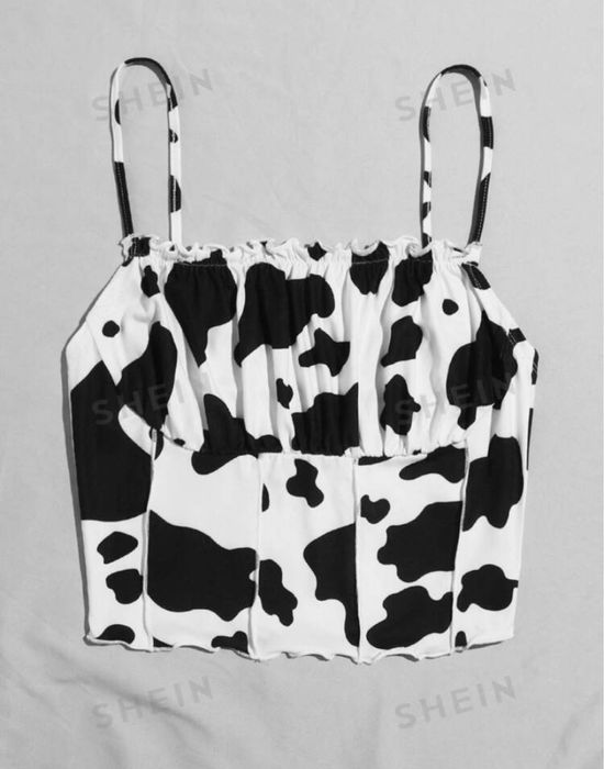 Топ с кравешки принт от Shein