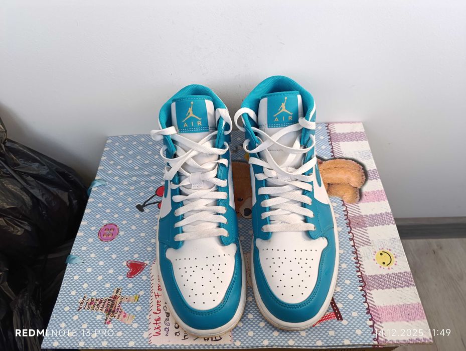 Nike Air Jordan 1 Mid 'Aquatone Celestial Gold'оригинални маратонки 44