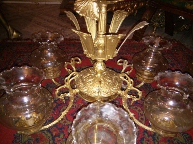 Elegant candelabru in stilul francez Empire din bronz masiv cu 6 brațe