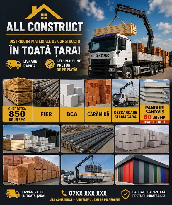 ALL CONSTRUCT – Materiale de construcții cu livrare în toată România