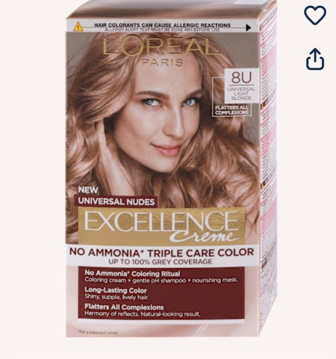 Подарявам боя за коса  Loreal excellence 8U