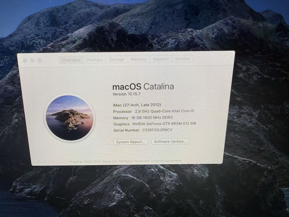 Apple iMac 27" 2012 i5 2.9GHz 16GB RAM 1TB HDD GTX 660M Ecran 2K