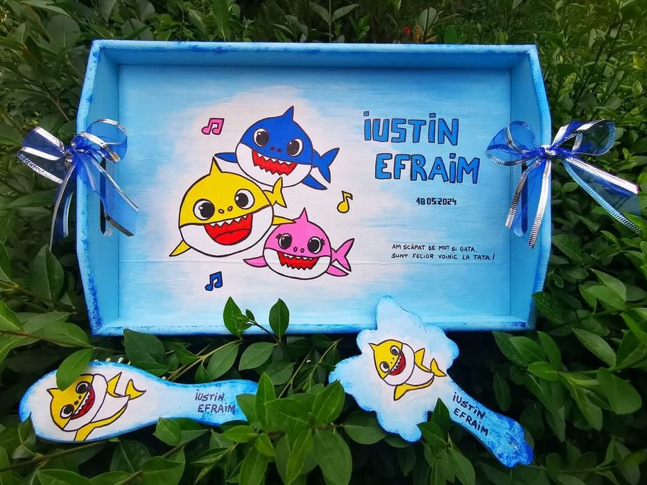 Tava moț / set taviță moț /  tavita turta personalizată pictată