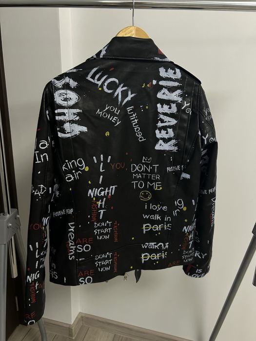 Geaca de piele pictata