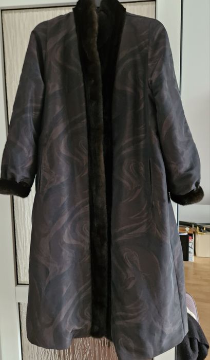 Palton din blana naturala reversibil, M