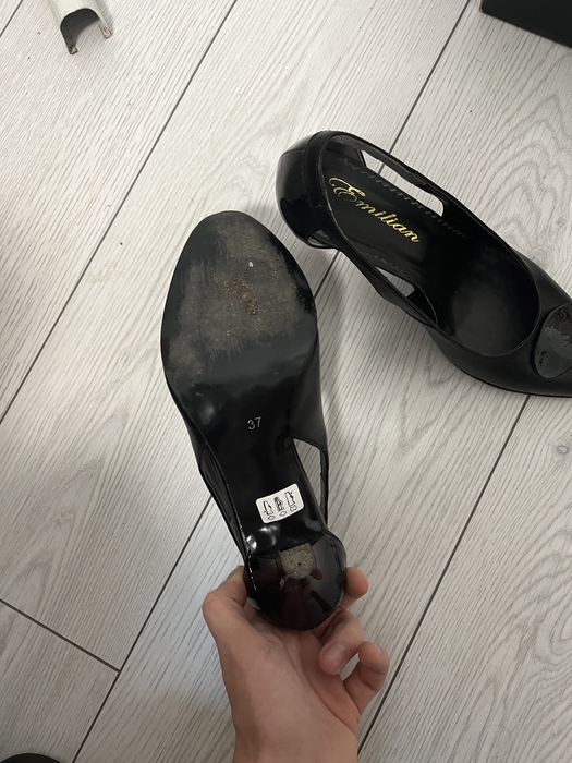 Pantafi cu toc 100% piele