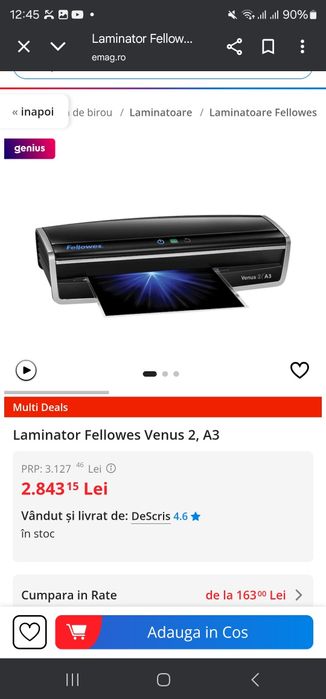 Laminator Fellowes Venus 2, A3