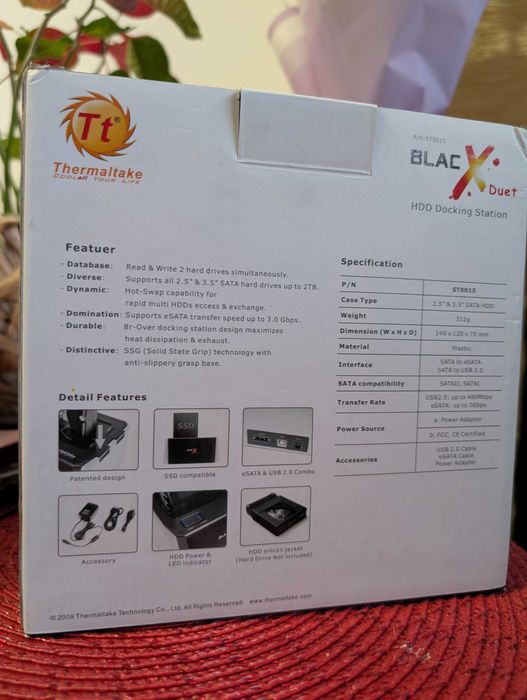 Thermaltake BlacX Duet 2.5”/3.5” SATA USB 3.0 External HDD Dock ST0015