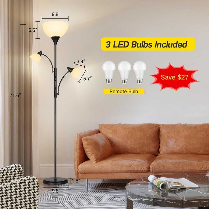 Lampă NOUA de podea înaltă și modernă, pentru living, dormitor, control prin aplicație 3000K-6000K