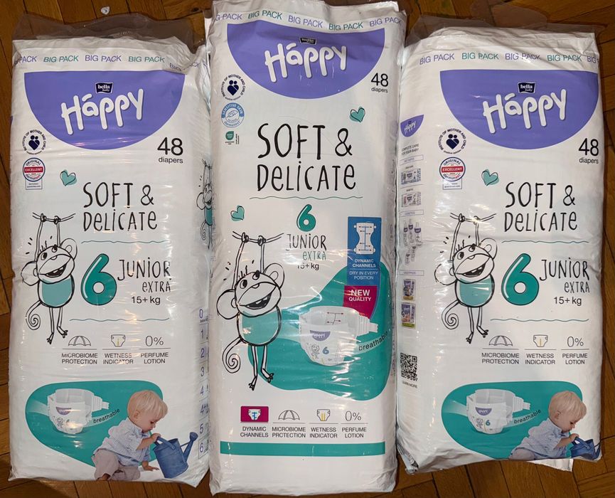 3baxuri 190buc Scutece pentru bebeluși Happy nr.4 maxi și nr.5