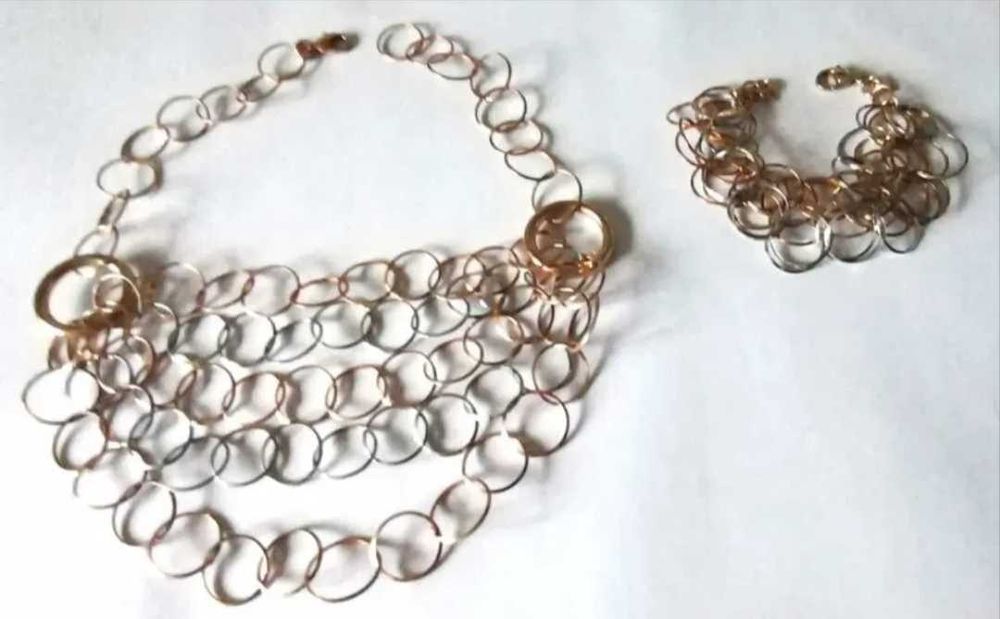 Colier si bratara aur si argint