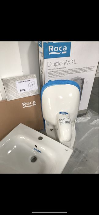 Set Roca debba, wc,rezervor incastrat,lavoar,clapeta actionare