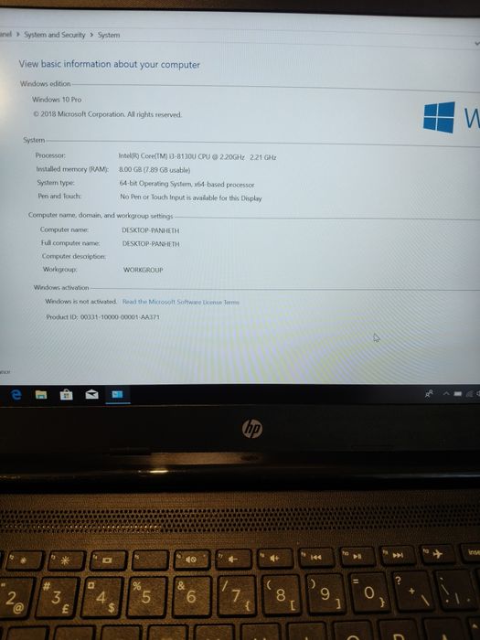Hp proc i3 gen 8th RAM 8GB SSD M2 120gb bateria tine curent