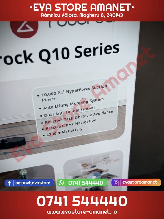 Aspirator Robot Roborock Q10 PF Black – 10.000 Pa – Functie mop - Nou, Sigilat