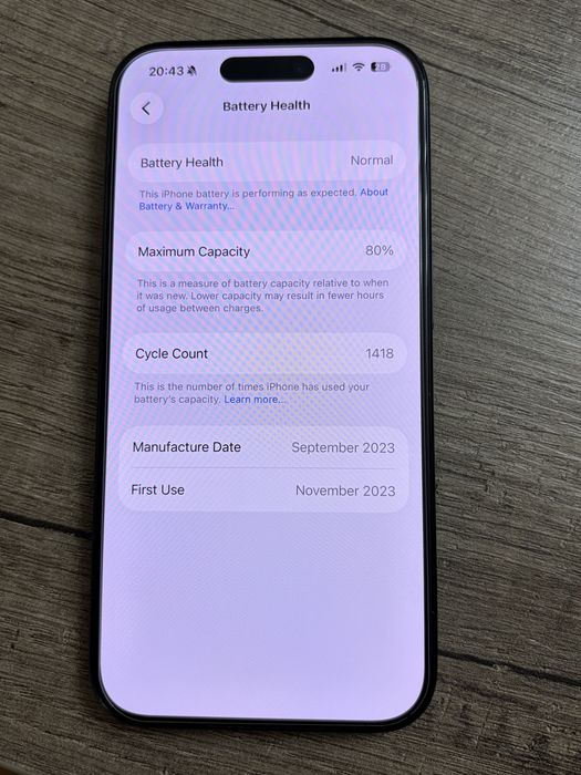 Iphone 15 pro 256GB blue titanium