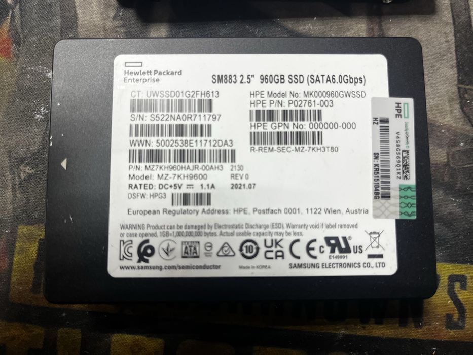 Серверные ссд 480/960gb 100%