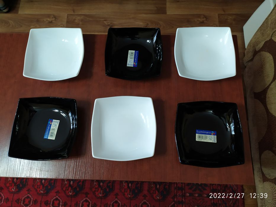 Сервиз столовый ,Luminarc. Чёрно - белый. Стильный.