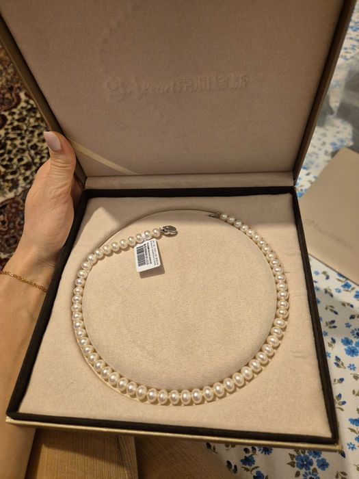 Colier de perle, 40 cm, 8-9 mm, nou