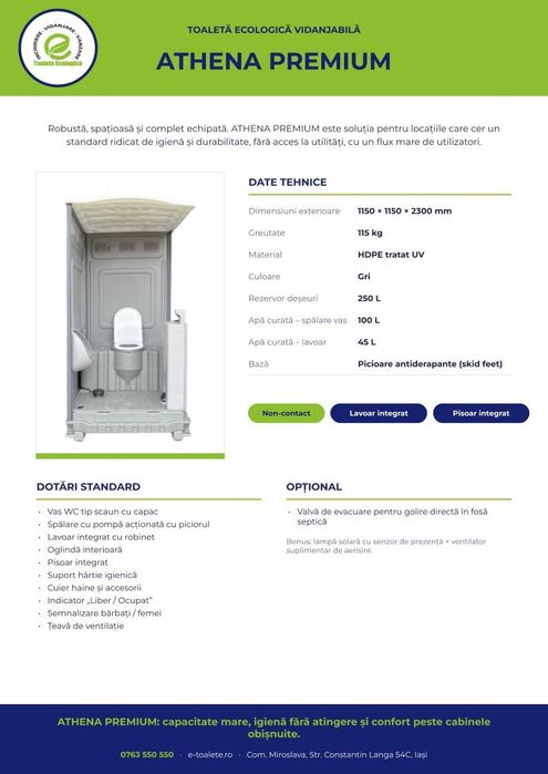 Chirie/vânzare toalete WC ecologice Iași Botoșani Suceava Vaslui Neamț