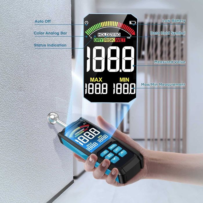 Aparat de masura Detector de Umiditate 3 inch pentru Lemn si Zidarie